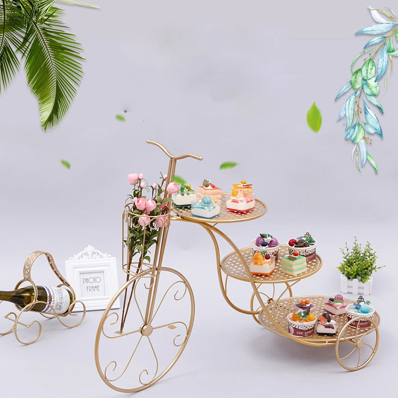 Bicycle dessert table snack tray wedding birthday multi-layer fruit plate