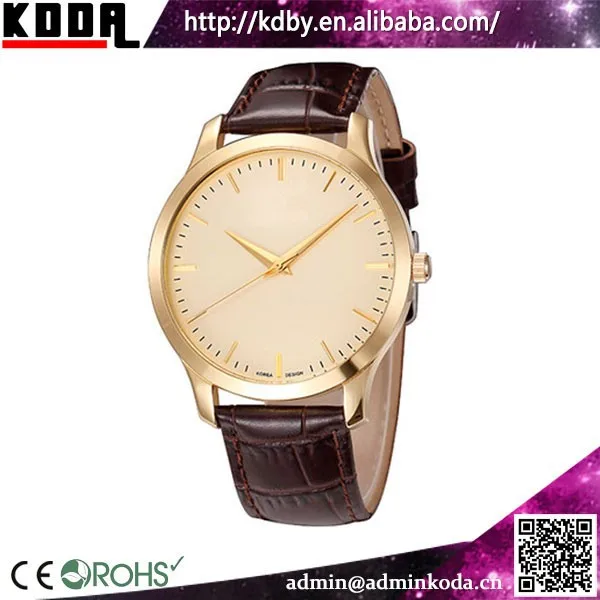 Custom Relojes Men Watch Rose Golden Case Leather Band Wristwatches Quartz  Luxury Watches For Men