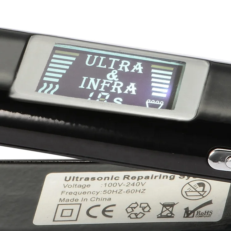 
LCD Display Ultrasonic Infrared Cold Hair Straightener Iron 