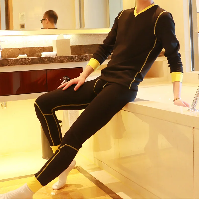 
2017 New Arrival MENSSEXI Comfort Skins Thermal Underwear Thick 100% Cotton Men Thermo Underwear Set 