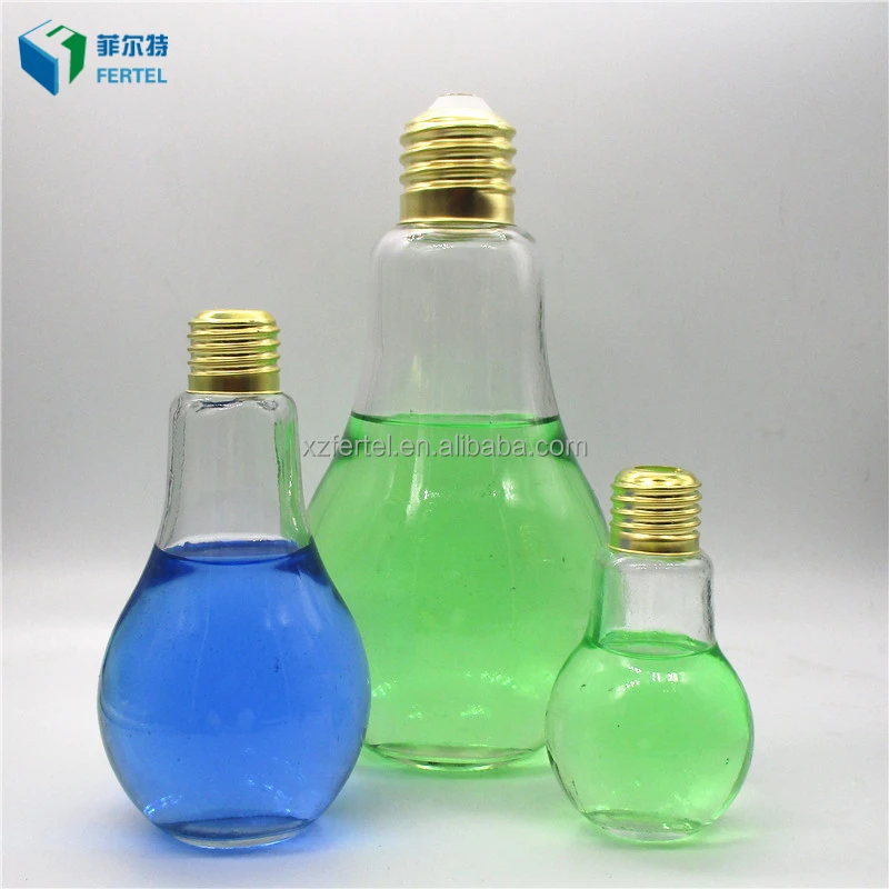 
hot sale light glass bulb lamp drinking bottles for beverage 