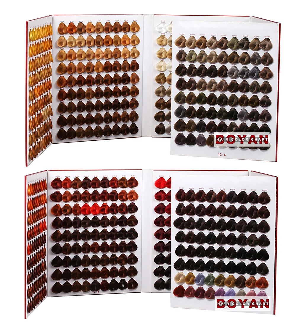 Customized synthetic hair color chart swatch,  Bigen hair color mixing chart