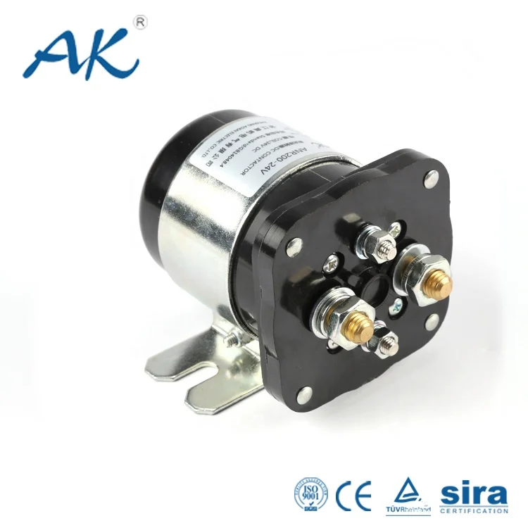 One normally open and one normally close contact dc contactor 12V 24V 200A dc contactor for electric vehicles