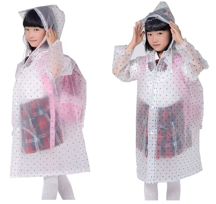 2022 new cute kids boys girls backpack clear EVA raincoat