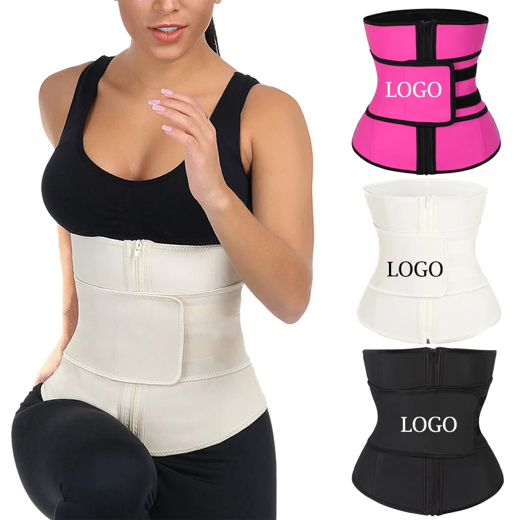 
wholesale women zip and clip Steel Bone waist trainer body shapers slimming sweat belt 