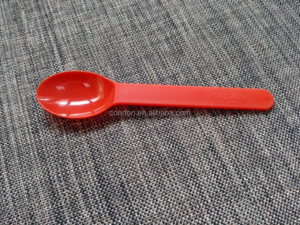 Colorful ice cream plastic spoon with logo