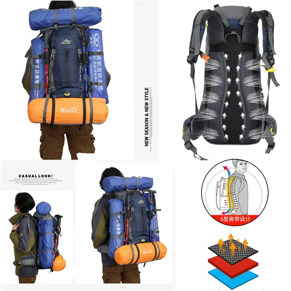 Factory Wholesale Price 50L Hiking Backpack Men Outdoor Sport Daypack Travel Waterproof Bag for Climbing Camping Touring bag