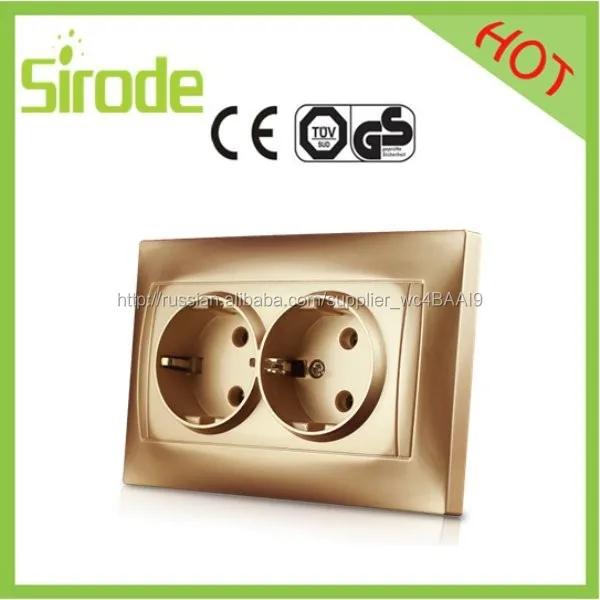 Популярные 2 банды SCHUKO розетка #9206 - 52# золотой цвет
