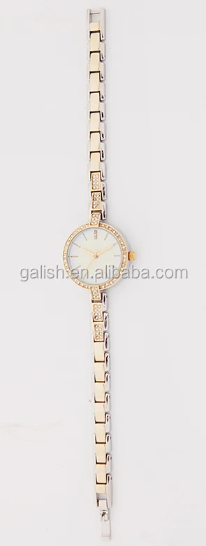 Chinese manufacturer Japanese movt quartz watch stainless steel back alloy water diamond watch