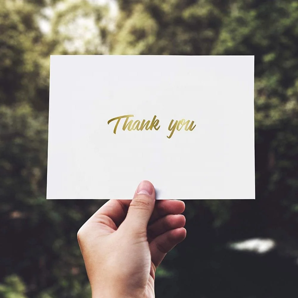 
Thank You Cards with Envelopes - Thank You Notes, white & Gold Foil - Blank Cards with Envelopes For Business, Wedding 