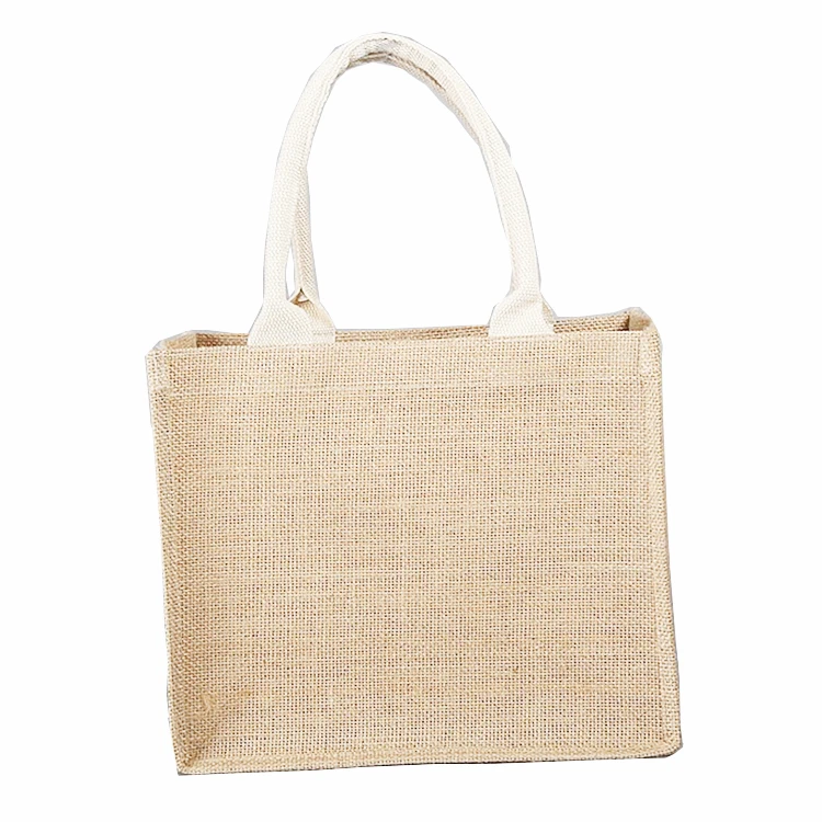 Printed Jute Biodegradable Shopping Tote Bag With Custom LOGO Wholesale