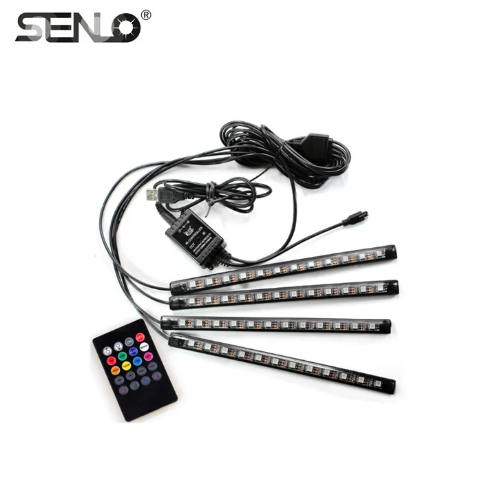 2018 New Interior Car Accessories Auto Led Lamp 8 Color Changing Atmosphere Light LED Strip Light