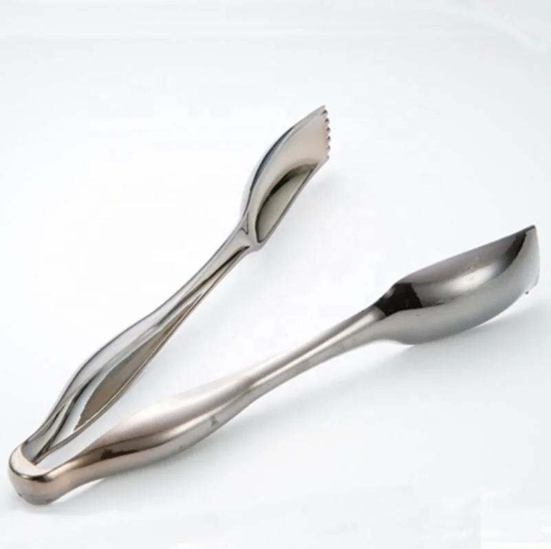 CS-8003 disposable plastic kitchen utensil big tong in silver