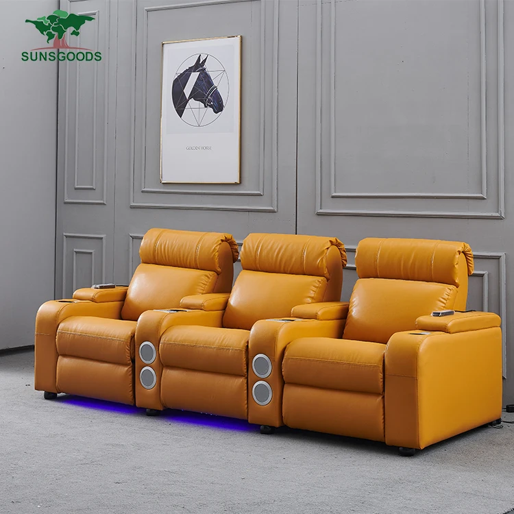 
Home theater system lazy boy leather recliner sofa,yellow leather recliner sofa 