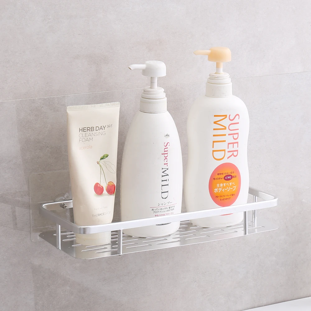 2021 Amazon hot selling Wall mounted space aluminum Kitchen Bathroom Hanging Storage Rack Shelf Basket