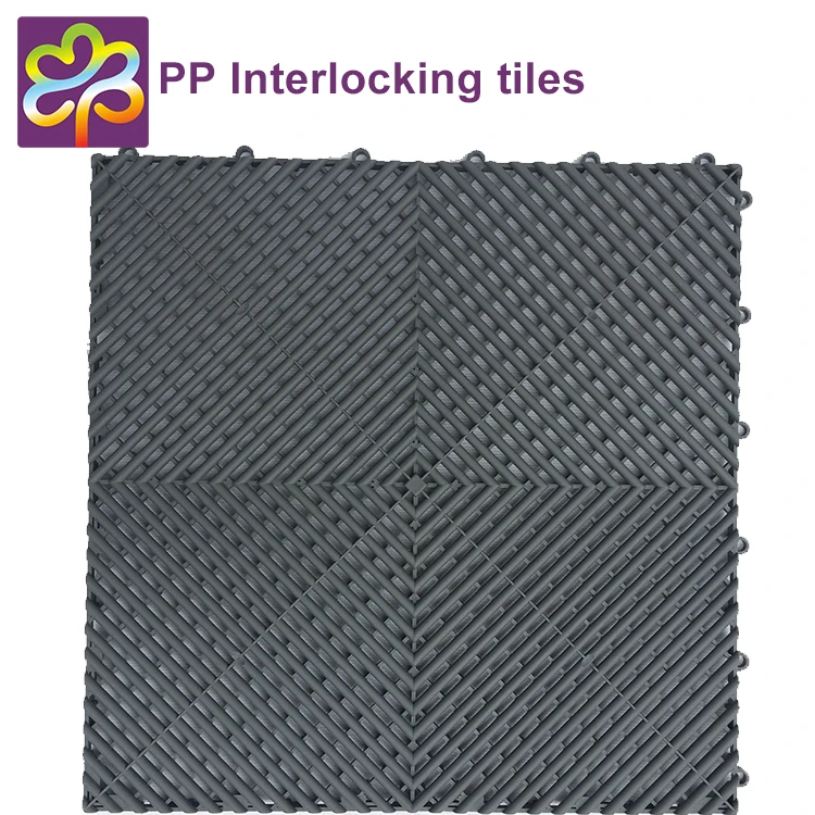 
Anti-slip and fluid drainage PP interlocking plastic floor tiles for garage 