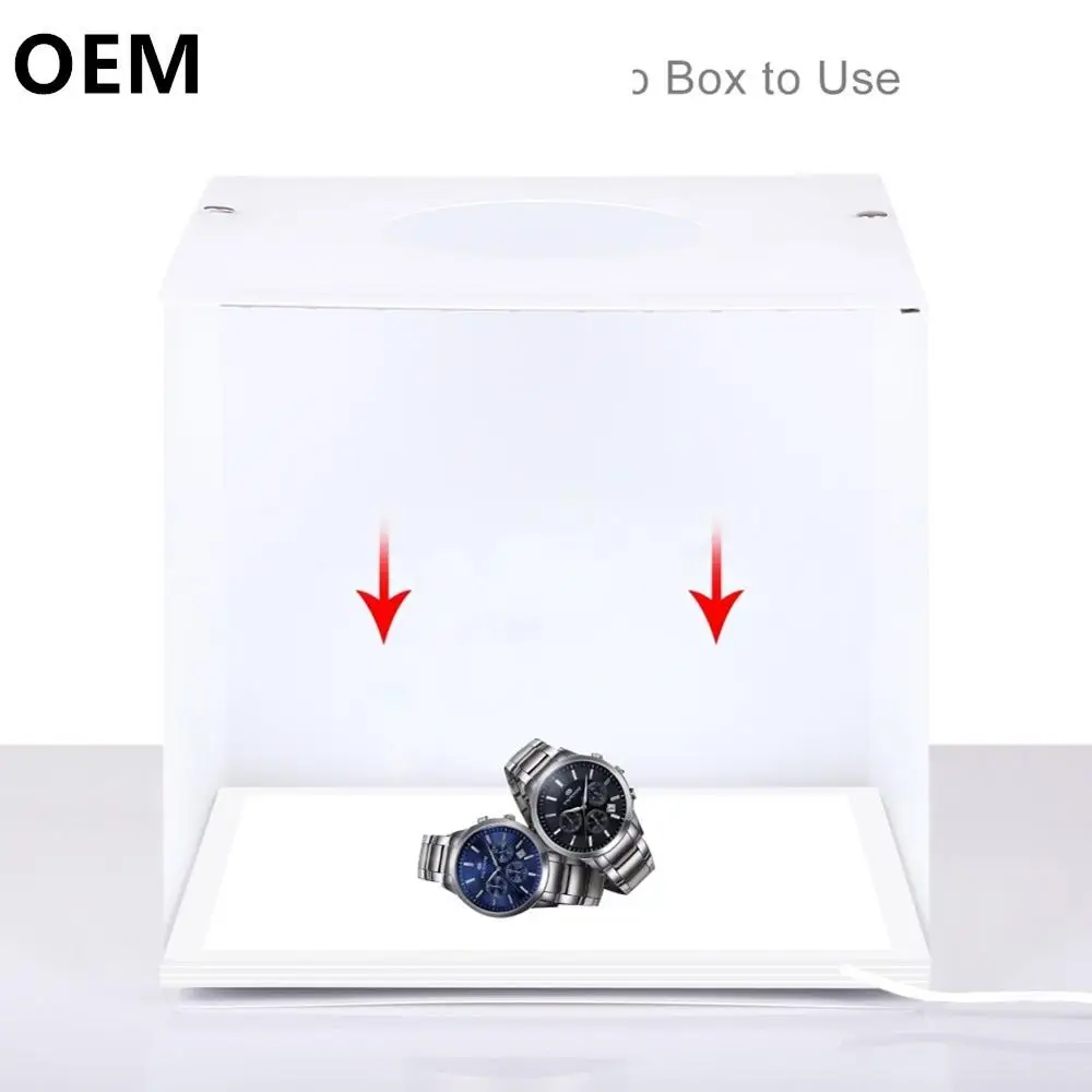 Custom  Mini 22.5 LED Photography Shadowl Bottom Light Lamp Panel Pad +2LED Panels 23CM lightbox Photo Studio Shooting Tent Box