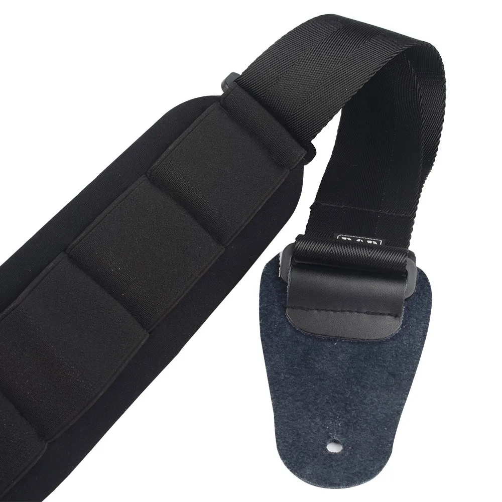 Мягкий утолщенный ремешок для электрогитары, кожаный ремешок для басов, ремешок для уменьшения давления гитары