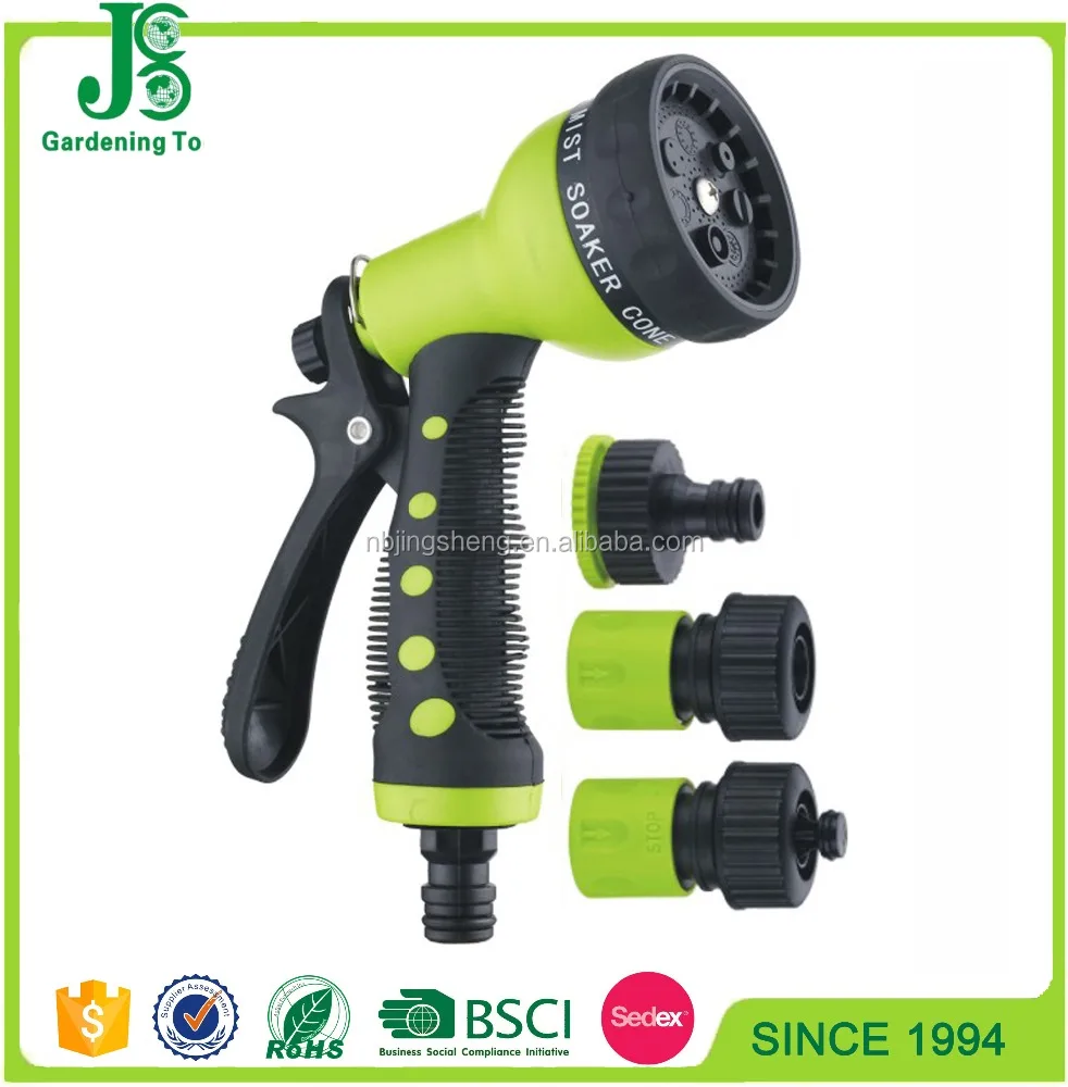JS-9369A Soft Grip Feature and Nozzles Garden Water Gun set