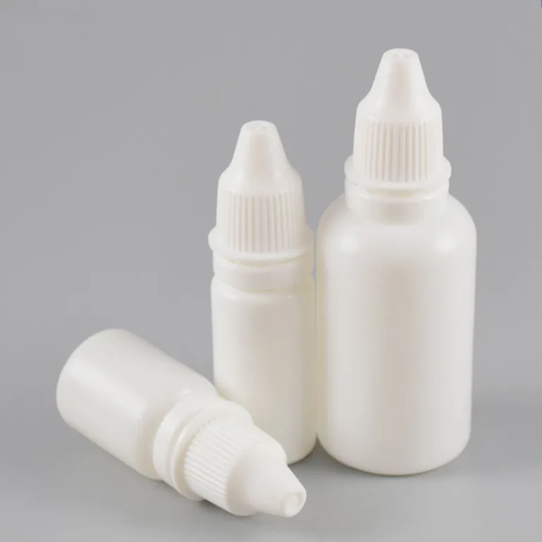 10ml 30ml hdpe eye dropper bottle 15 ml plastic white food tamper proof nozzle tip