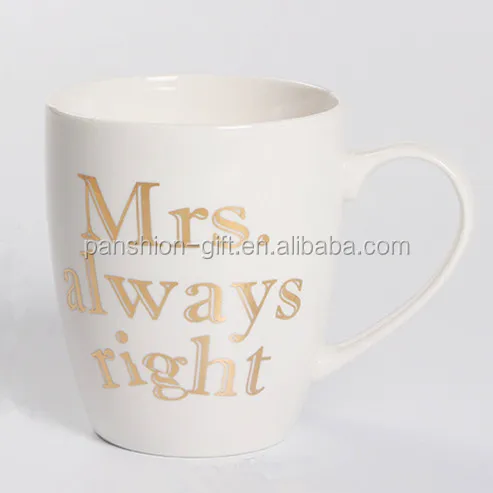 
Vintage ceramic Mrs. always right coffee mugs wholesale drinkware 
