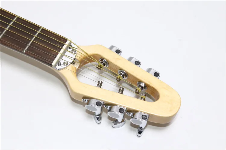 Wholesale custom brand 6 strings Maple wood headless travel electric guitar