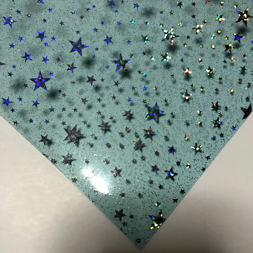 
factory wholesale price star transparent pvc film for making pen bags and notebook cover 
