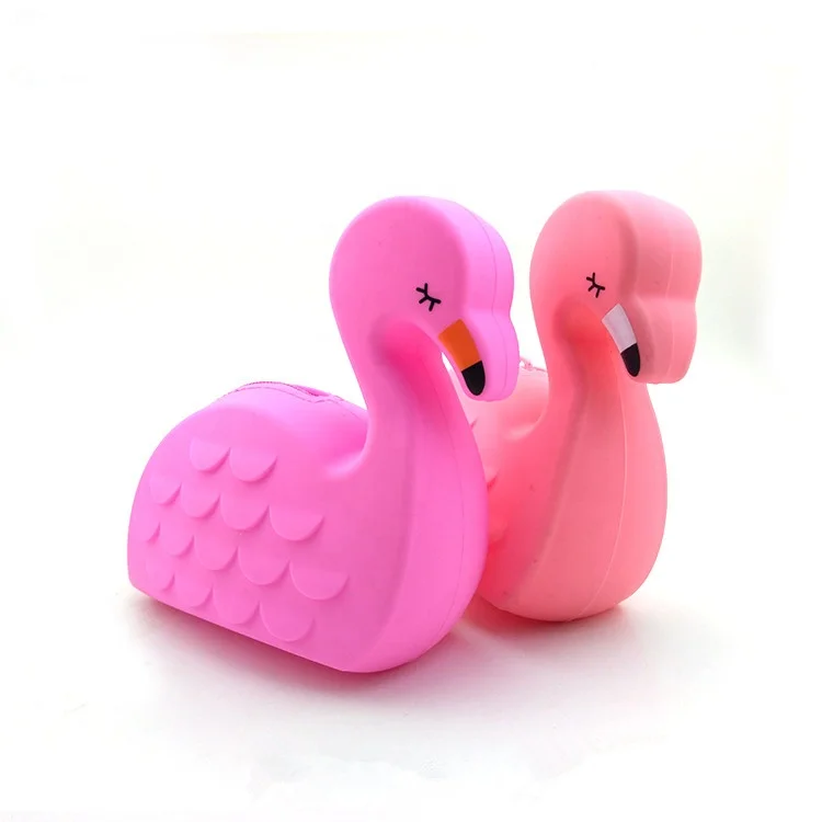 Cute Pink Flamingo Pouch Bag Kids Coin Wallet Purse