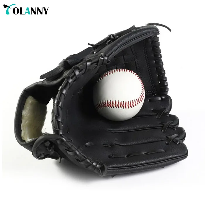 
2018 new arrival wholesale good quality outdoor sport training black custom baseball gloves 