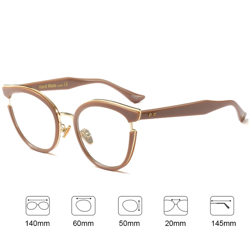 F97551 Trendy Lady Clear Lens Cat eye Eyeglasses Oversized Leopard Frame Optical Eyewear 2019