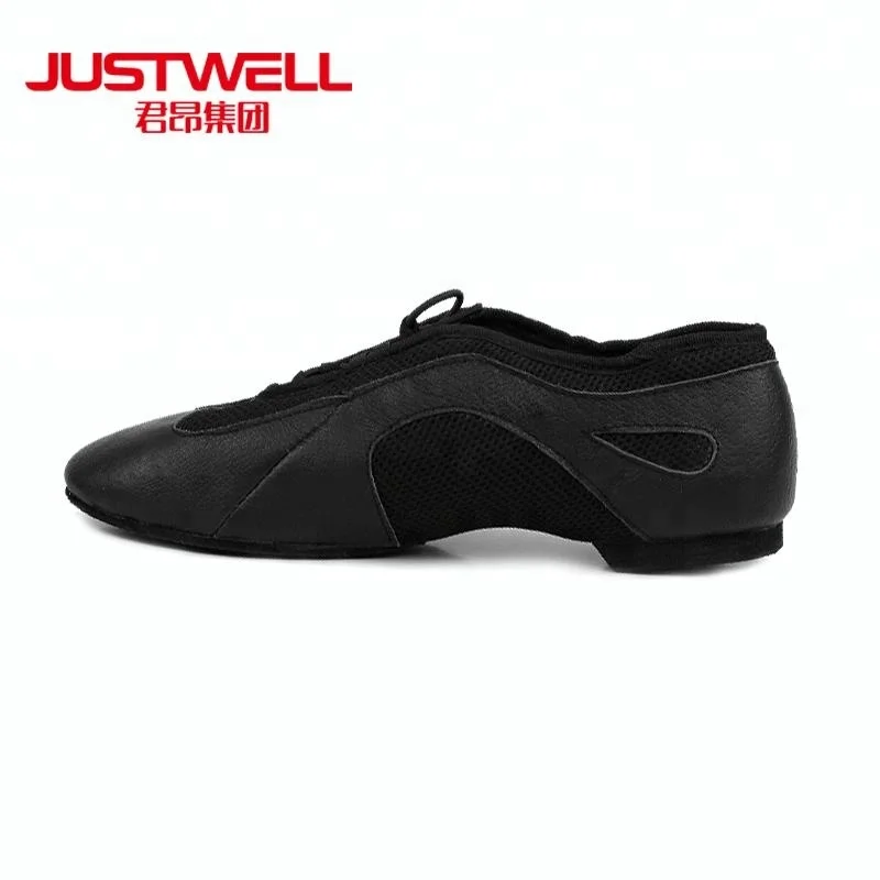 
Breathable mesh leather jazz dance shoe 