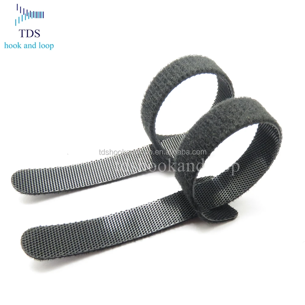 Factory wholesale printed logo back to back hook and loop cable tie