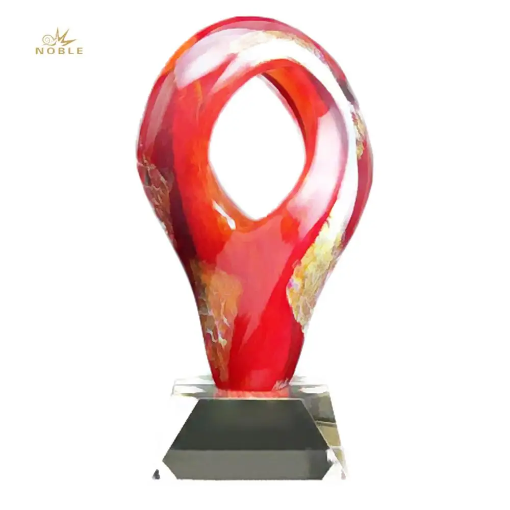 
High Quality Custom Hand Blown Glass Trophy Award for Wholesale 