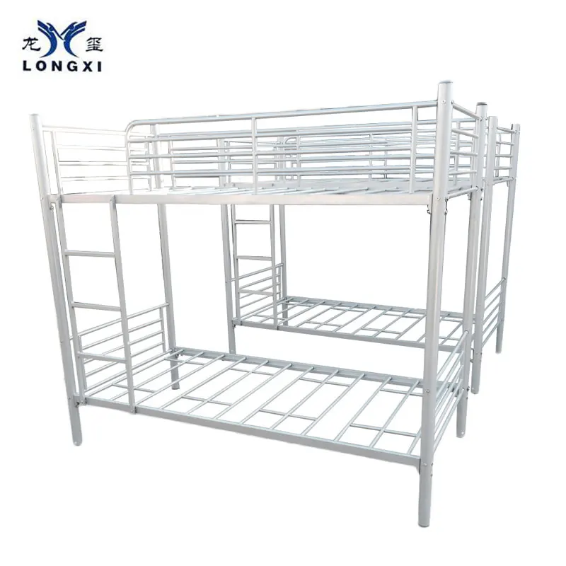 
China home furniture / school dormitory power coated double decker metal bunk bed ,kids steel bunk bed 