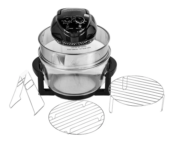 Multi functional single very big glass picture vertical convection cookshop powerful halogen oven with rice pot