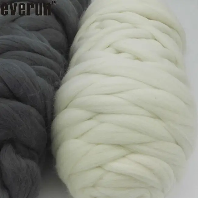 
in stock giant super chunky knitted merino wool bulk hand knitting of throw blanket yarn 