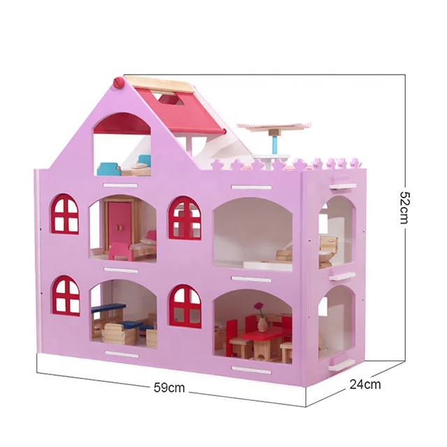 New Design Wooden Doll House for Kids Toy