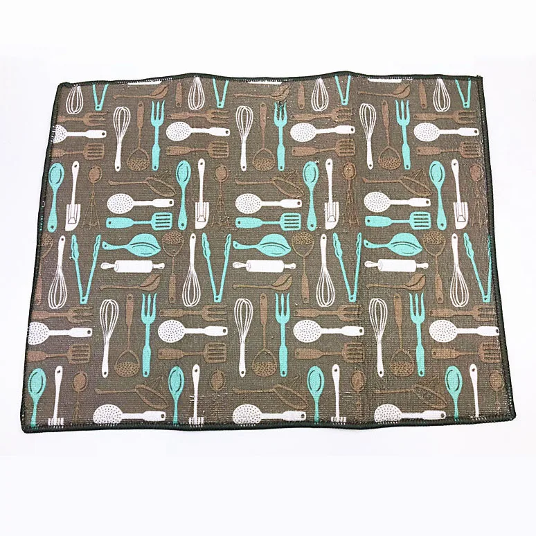 Printed Dish Dry Mat Dish Drying Mat Microfiber