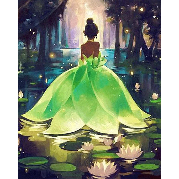 Lotus Flower Fairy Round or Square Drill Diamond Embroidery Kits Home Decoration Painting Canvas Modern Printed Portrait CN;ZHE