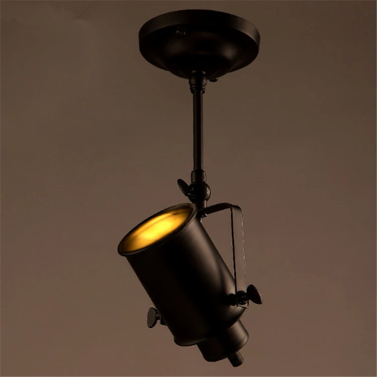 Wholesale Modern Style Black Iron Fitting E27 Track Lighting Rotary Ceiling Lamp for Restaurant Bar
