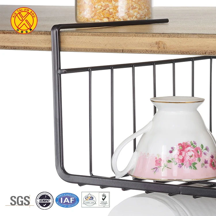 Factory price kitchen 1 tier metal wire hanging basket for storage