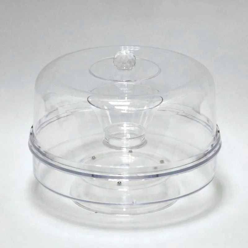 Rotated Clear Plastic Cake Plate With Cover
