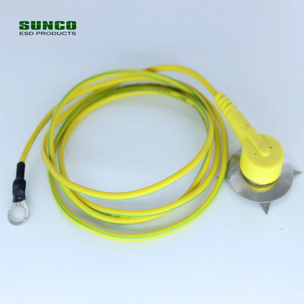 Green yellow Earth grounding wire for ESD anti static rubber mats