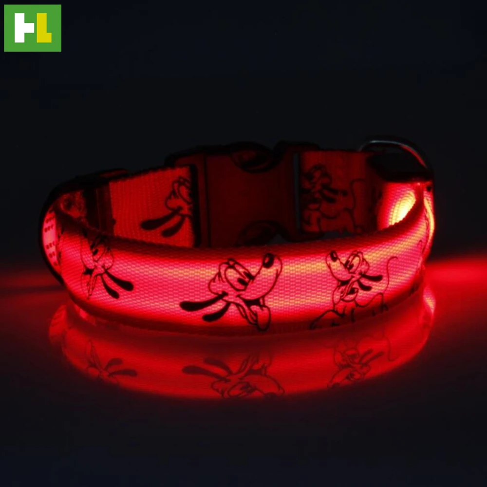 LED dog collar usb rechargeable printed pet supplies collar