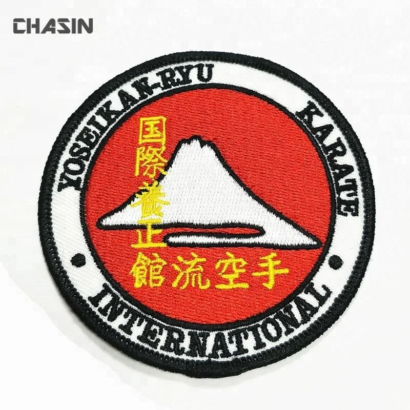 Custom embroidered heat press school uniform logo patch no minimum