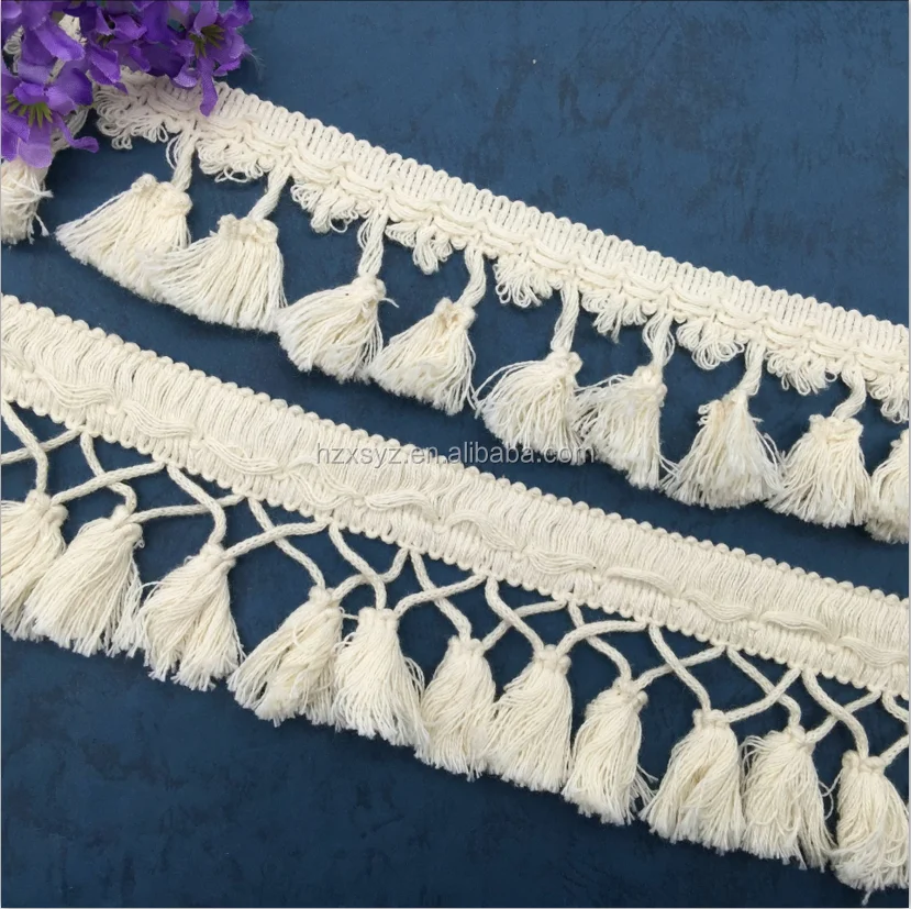 Factory customized home textile accessory wholesale garment cotton tassel fringe