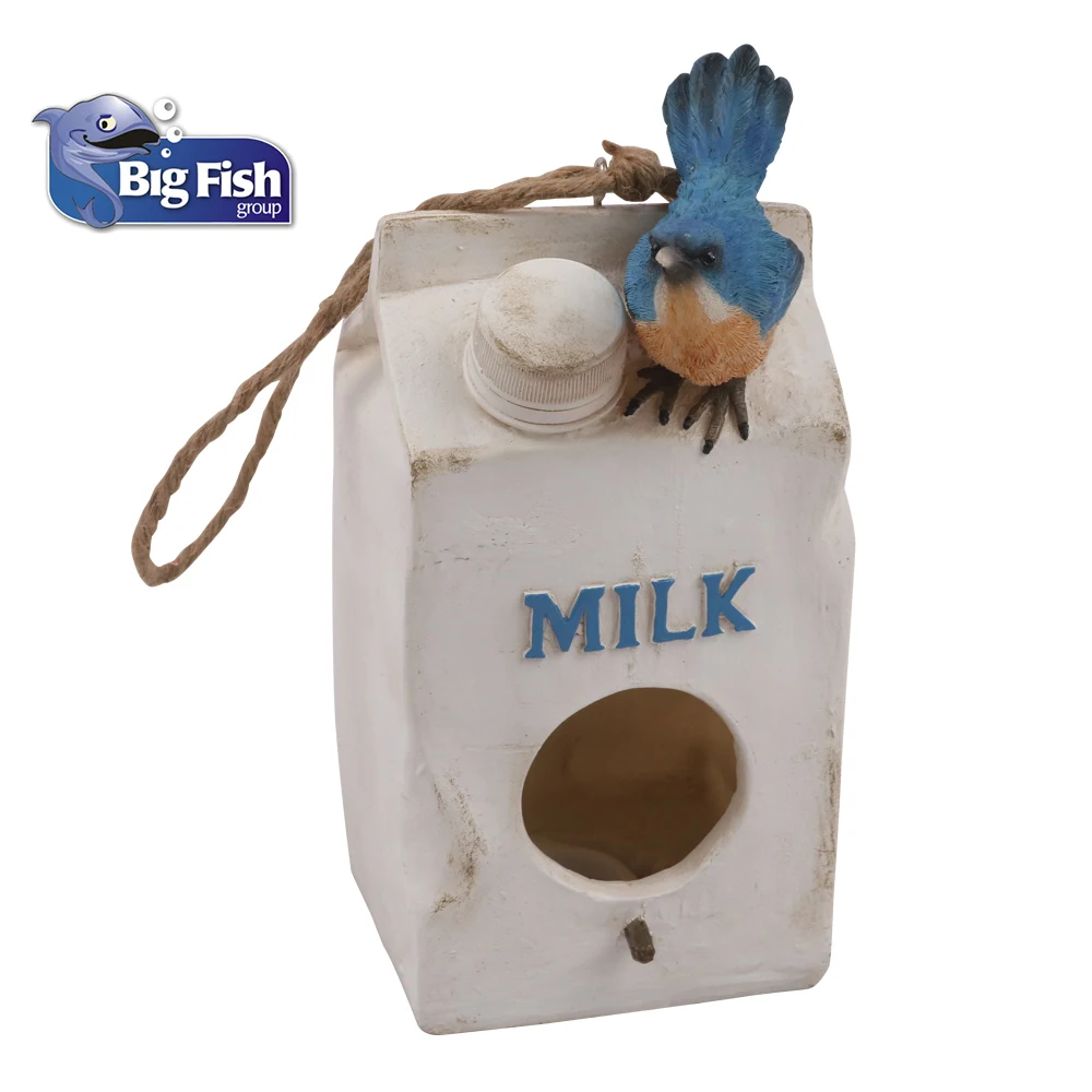 Milk box shaped artificial bird nest