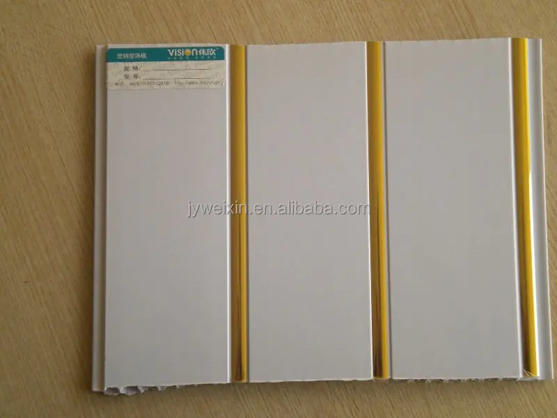 Printing surface PVC ceiling with groove and golden lines