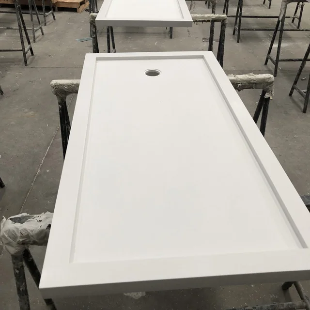 white quartz bathroom shower tray