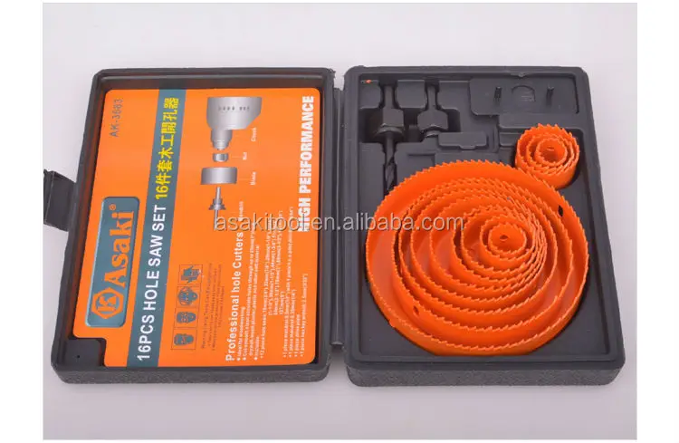 16 PCS Steel Wood hole saw set kit
